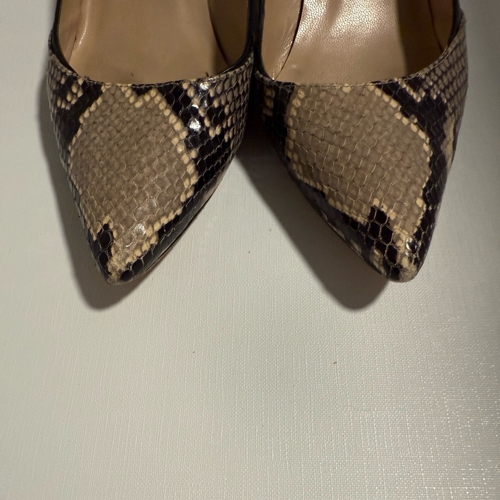 Club Monaco black and snakeskin leather kitten heels - Picture 6 of 7